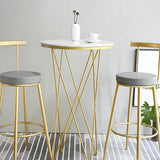 Noordse stijl Bark-stoel Round Teller Bar Stool met metalen benen voor thuisgebruik