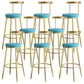 Nordic Style Bar-stool Round Counter Bar Stool with Metal Legs for Home Use Blue 8 Piece Set Clearhalo 'Bar Furniture' 'Bar Stools' 'bar_stools' 'furn' 'furn_bar_stools' 'Furniture' 'Kitchen & Dining Furniture' 6221303