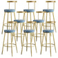 Nordic Style Bar-stool Round Counter Bar Stool with Metal Legs for Home Use Light Blue 8 Piece Set Clearhalo 'Bar Furniture' 'Bar Stools' 'bar_stools' 'furn' 'furn_bar_stools' 'Furniture' 'Kitchen & Dining Furniture' 6221306
