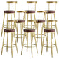 Nordic Style Bar-stool Round Counter Bar Stool with Metal Legs for Home Use Coffee 8 Piece Set Clearhalo 'Bar Furniture' 'Bar Stools' 'bar_stools' 'furn' 'furn_bar_stools' 'Furniture' 'Kitchen & Dining Furniture' 6221310