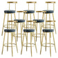 Nordic Style Bar-stool Round Counter Bar Stool with Metal Legs for Home Use Gray-Blue 8 Piece Set Clearhalo 'Bar Furniture' 'Bar Stools' 'bar_stools' 'furn' 'furn_bar_stools' 'Furniture' 'Kitchen & Dining Furniture' 6221312