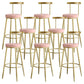 Nordic Style Bar-stool Round Counter Bar Stool with Metal Legs for Home Use Light Pink 8 Piece Set Clearhalo 'Bar Furniture' 'Bar Stools' 'bar_stools' 'furn' 'furn_bar_stools' 'Furniture' 'Kitchen & Dining Furniture' 6221316