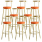 Nordic Style Bar-stool Round Counter Bar Stool with Metal Legs for Home Use Orange 8 Piece Set Clearhalo 'Bar Furniture' 'Bar Stools' 'bar_stools' 'furn' 'furn_bar_stools' 'Furniture' 'Kitchen & Dining Furniture' 6221318