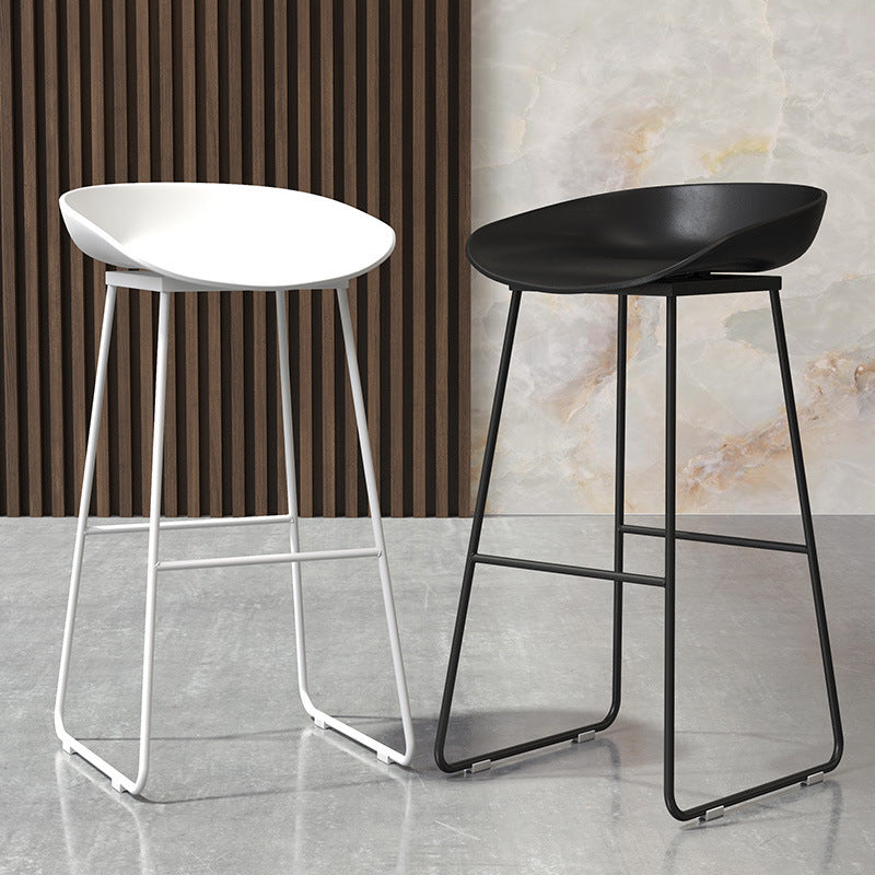 Tabouret de comptoir de dossier moderne, tabouret de Bar de café en fer avec siège en acrylique