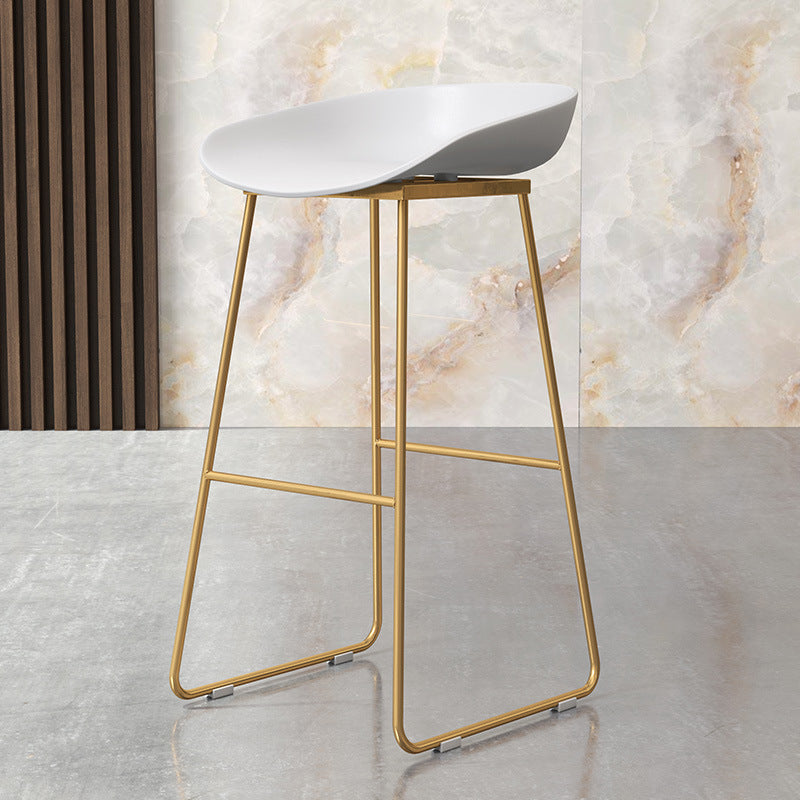 Tabouret de comptoir de dossier moderne, tabouret de Bar de café en fer avec siège en acrylique