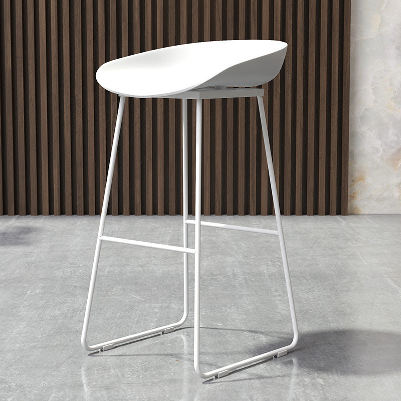 Tabouret de comptoir de dossier moderne, tabouret de Bar de café en fer avec siège en acrylique
