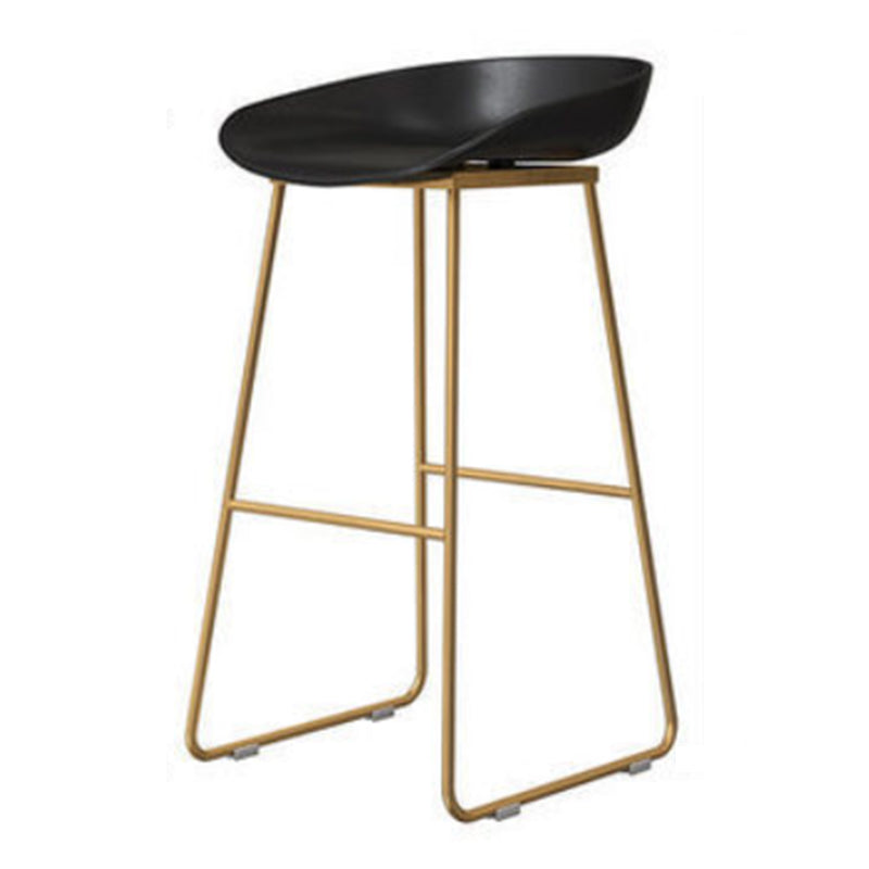 Tabouret de comptoir de dossier moderne, tabouret de Bar de café en fer avec siège en acrylique