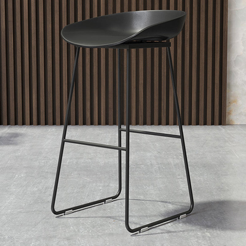 Tabouret de comptoir de dossier moderne, tabouret de Bar de café en fer avec siège en acrylique