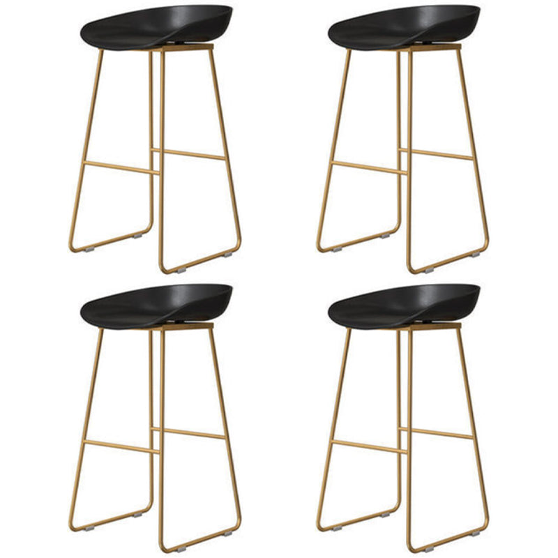 Tabouret de comptoir de dossier moderne, tabouret de Bar de café en fer avec siège en acrylique