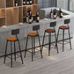 Modern Armless Counter Stool Iron Kitchen Bar Stool with Seat and Pedal