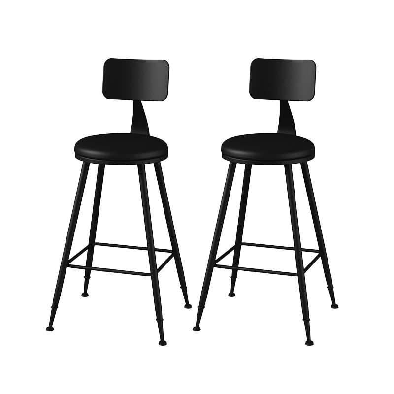 Modern Armless Counter Stool Iron Kitchen Bar Stool with Seat and Pedal