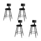 Modern Armless Counter Stool Iron Kitchen Bar Stool with Seat and Pedal