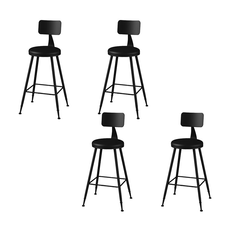 Modern Armless Counter Stool Iron Kitchen Bar Stool with Seat and Pedal