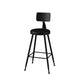 Modern Armless Counter Stool Iron Kitchen Bar Stool with Seat and Pedal