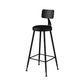 Modern Armless Counter Stool Iron Kitchen Bar Stool with Seat and Pedal
