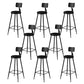 Modern Armless Counter Stool Iron Kitchen Bar Stool with Seat and Pedal