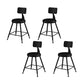 Modern Armless Counter Stool Iron Kitchen Bar Stool with Seat and Pedal