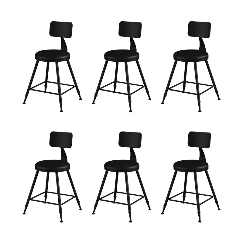 Modern Armless Counter Stool Iron Kitchen Bar Stool with Seat and Pedal