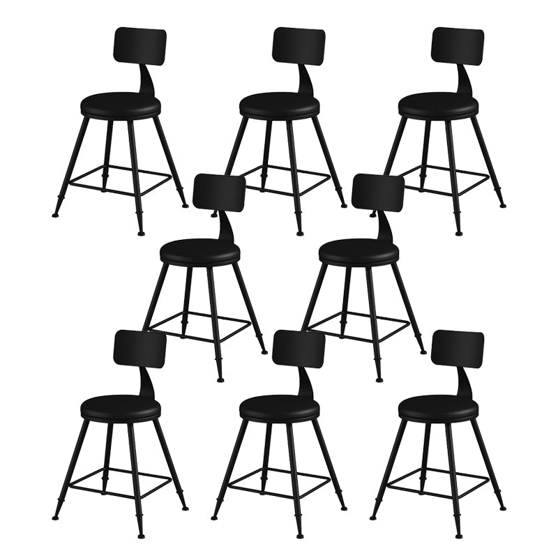 Modern Armless Counter Stool Iron Kitchen Bar Stool with Seat and Pedal