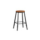 Modern Armless Counter Stool Iron Kitchen Bar Stool with Seat and Pedal