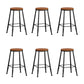 Modern Armless Counter Stool Iron Kitchen Bar Stool with Seat and Pedal