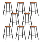 Modern Armless Counter Stool Iron Kitchen Bar Stool with Seat and Pedal