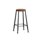 Modern Armless Counter Stool Iron Kitchen Bar Stool with Seat and Pedal