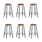 Modern Armless Counter Stool Iron Kitchen Bar Stool with Seat and Pedal