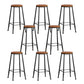 Modern Armless Counter Stool Iron Kitchen Bar Stool with Seat and Pedal