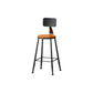 Modern Armless Counter Stool Iron Kitchen Bar Stool with Seat and Pedal