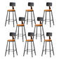 Modern Armless Counter Stool Iron Kitchen Bar Stool with Seat and Pedal