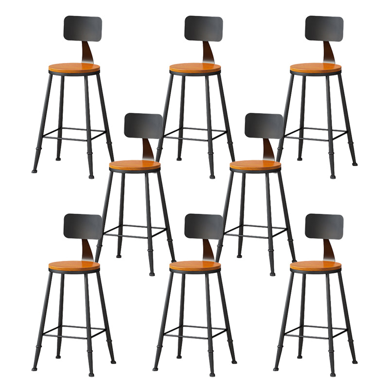 Modern Armless Counter Stool Iron Kitchen Bar Stool with Seat and Pedal