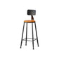 Modern Armless Counter Stool Iron Kitchen Bar Stool with Seat and Pedal