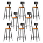Modern Armless Counter Stool Iron Kitchen Bar Stool with Seat and Pedal
