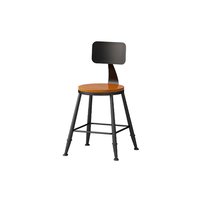 Modern Armless Counter Stool Iron Kitchen Bar Stool with Seat and Pedal