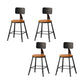 Modern Armless Counter Stool Iron Kitchen Bar Stool with Seat and Pedal
