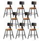 Modern Armless Counter Stool Iron Kitchen Bar Stool with Seat and Pedal
