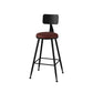 Modern Armless Counter Stool Iron Kitchen Bar Stool with Seat and Pedal