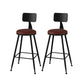 Modern Armless Counter Stool Iron Kitchen Bar Stool with Seat and Pedal