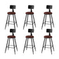 Modern Armless Counter Stool Iron Kitchen Bar Stool with Seat and Pedal
