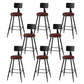 Modern Armless Counter Stool Iron Kitchen Bar Stool with Seat and Pedal