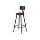 Modern Armless Counter Stool Iron Kitchen Bar Stool with Seat and Pedal
