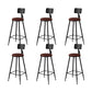 Modern Armless Counter Stool Iron Kitchen Bar Stool with Seat and Pedal