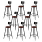 Modern Armless Counter Stool Iron Kitchen Bar Stool with Seat and Pedal