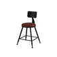 Modern Armless Counter Stool Iron Kitchen Bar Stool with Seat and Pedal