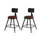 Modern Armless Counter Stool Iron Kitchen Bar Stool with Seat and Pedal