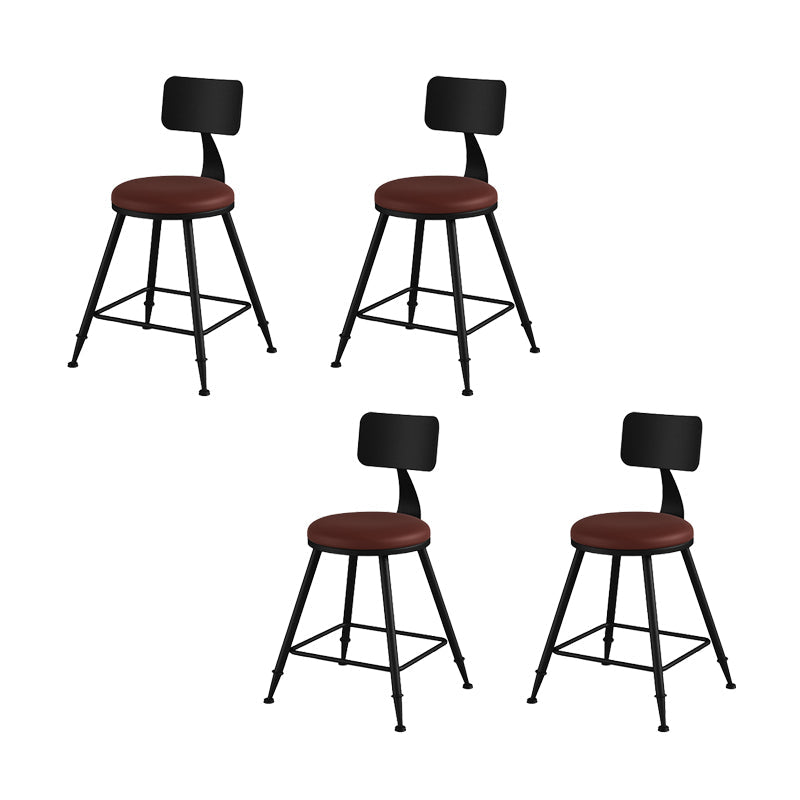 Modern Armless Counter Stool Iron Kitchen Bar Stool with Seat and Pedal