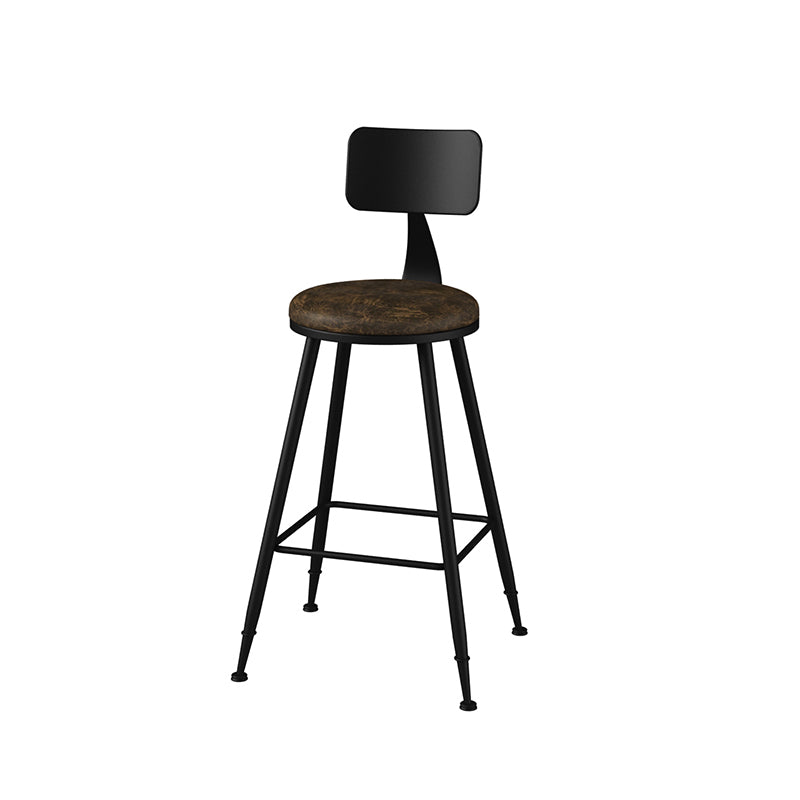 Modern Armless Counter Stool Iron Kitchen Bar Stool with Seat and Pedal