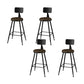 Modern Armless Counter Stool Iron Kitchen Bar Stool with Seat and Pedal