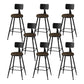 Modern Armless Counter Stool Iron Kitchen Bar Stool with Seat and Pedal